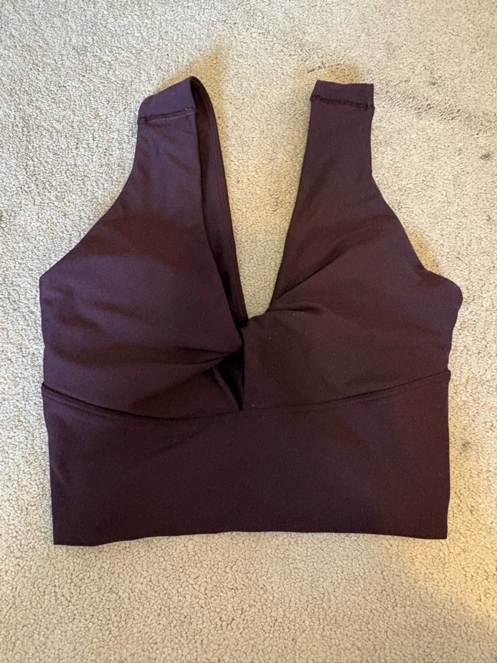Old Navy Deep Plum V-Neck Sports Crop Top